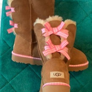 Ugg Baile Bow Gingham/Che size 11